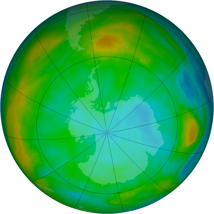 Antarctic ozone map for 10 July 1982